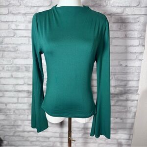 Shein Emerald Grenn Bell Long Sleeve Top